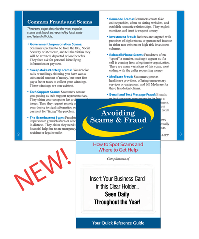Senior Fraud Prevention Booklet -- with FREE Business Card Holders!